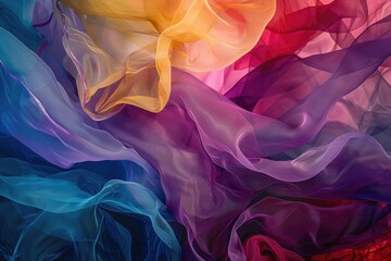 Poster - Layers of translucent color creating a sense of depth, AI generated