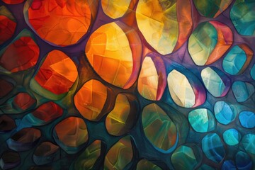 Poster - Luminous patterns of light stretching across the canvas, AI generated