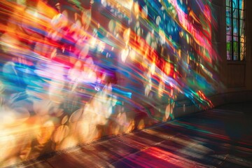 Poster - Luminous patterns of light stretching across the canvas, AI generated
