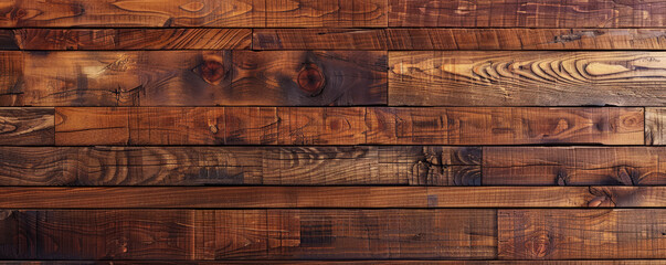 Wall Mural - Rich brown wooden floors arranged horizontally, offering a sophisticated backdrop for website or wallpaper designs, leaving ample space for text or graphic additions.