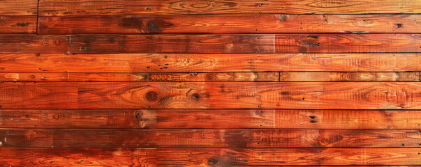 Wall Mural - Warm orange wooden floors used horizontally, creating a cheerful and inviting backdrop for website or wallpaper designs with room for creative text or graphics.