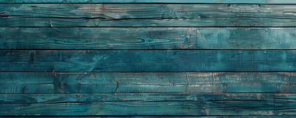 Wall Mural - Calming teal wooden floors arranged horizontally, providing a tranquil backdrop for website or wallpaper designs with ample room for text or graphic elements.
