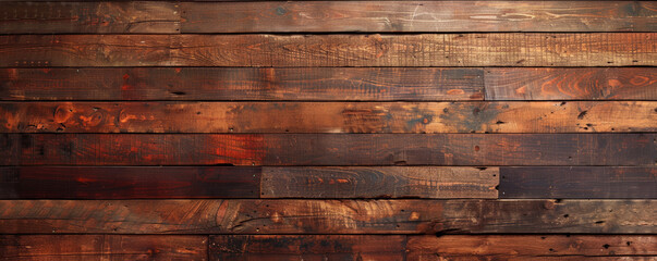 Wall Mural - Rustic copper wooden floors used horizontally, creating a warm and inviting backdrop for website or wallpaper designs with room for creative text or graphics.