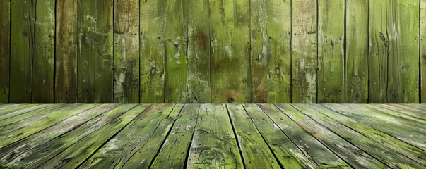 Wall Mural - Earthy olive green wooden floors backdrop, providing a natural and organic background for your designs with ample space for text or graphic elements.