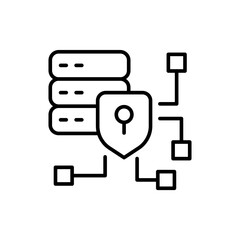 Poster - Data encryption outline icons, minimalist vector illustration ,simple transparent graphic element .Isolated on white background