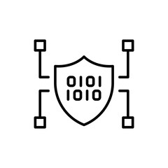 Poster - Data encryption outline icons, minimalist vector illustration ,simple transparent graphic element .Isolated on white background