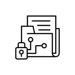 Poster - Data encryption outline icons, minimalist vector illustration ,simple transparent graphic element .Isolated on white background