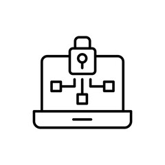 Poster - Data encryption outline icons, minimalist vector illustration ,simple transparent graphic element .Isolated on white background