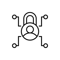 Poster - User encryption outline icons, minimalist vector illustration ,simple transparent graphic element .Isolated on white background