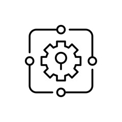 Poster - Data encryption outline icons, minimalist vector illustration ,simple transparent graphic element .Isolated on white background