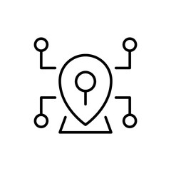 Poster - Encrypt location outline icons, minimalist vector illustration ,simple transparent graphic element .Isolated on white background