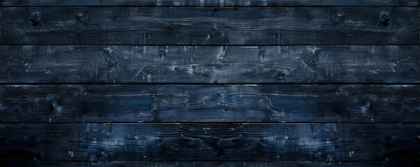 Wall Mural - Deep navy blue wooden floors backdrop, offering a classic and timeless background for your website or wallpaper designs with room for text or graphics.