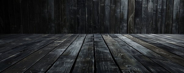 Wall Mural - Dark charcoal wooden floors backdrop, providing a dramatic and striking background for your website or wallpaper designs with plenty of room for text or graphic elements.
