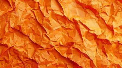Poster - The orange paper has a rough texture and he is crumpled