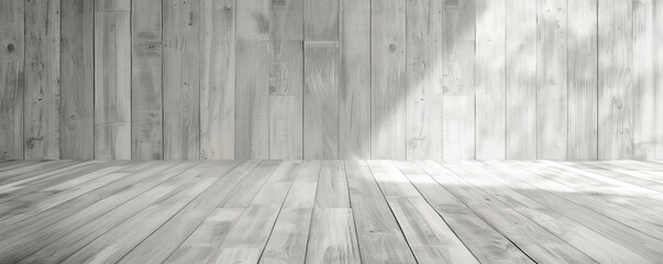 Wall Mural - Light gray wooden floors backdrop, perfect for adding a modern touch to your website or wallpaper designs with ample space for text or graphics.