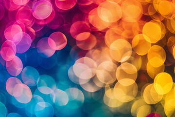 Wall Mural - bokeh light background with a mix of pink, orange, blue and yellow hues