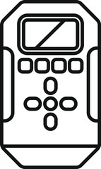 Poster - outline icon of a remote control device with a display screen and buttons for controlling smart home