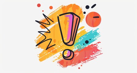 Fototapete - An exclamation mark continuous line drawing with a single point. A bold exclamation mark modern illustration that grabs attention and solves problems. Best Modern Illustration Messages and Warnings.