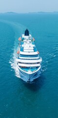 Wall Mural - cruise ship, cruise liners beautiful white cruise ship above luxury cruise in the ocean sea concept 