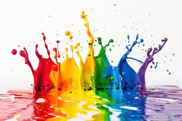 Canvas Print - Painting rainbow celebration studio shot.