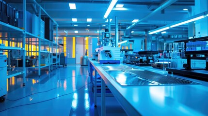 Wall Mural - High-tech laboratory with industrial equipment, highlighting research and development in industrial settings