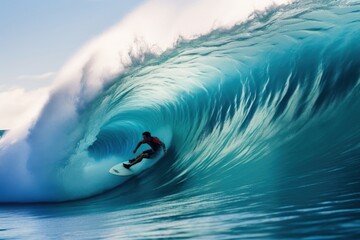 Canvas Print - Man Surfing surfing ocean outdoors. .