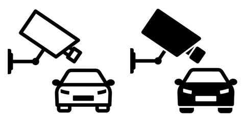 Poster - ofvs646 OutlineFilledVectorSign ofvs - parking lot vector icon . license plate recognition . cctv . video surveillance . isolated transparent . outline and filled version . AI 10 / EPS / PNG . g11992