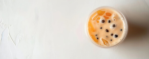 Mockup. Bubble tea on a white background, providing a clean and crisp look with space for text or graphics.