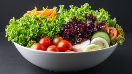 Wall Mural - A fresh salad bowl with colorful vegetables, symbolizing healthy eating habits