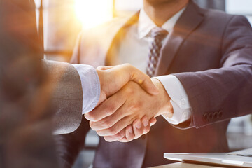 Wall Mural - Businessman handshake for teamwork of business merger and acquisition