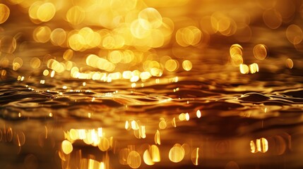 Poster - Blurred abstract lights reflecting on gold surface