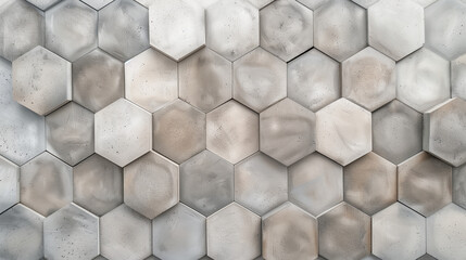 Wall Mural - A light grey background with hexagon patterns in light grey and dark grey tones.