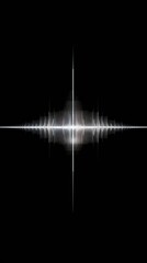 Poster - A digital visualization of sound waves, depicted as a series of abstract peaks and valleys, with glowing lines and a reflective surface