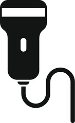Poster - Simple icon of a wired barcode scanner used in retail for inventory and checkout