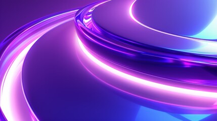 Abstract background with purple and blue neon lights forming curved shapes