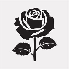 A rose logo icon silhouette vector on a white background