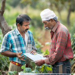 Wall Mural - Farmers Receiving Advice from Consultant