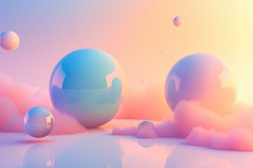 Wall Mural - Soft, glowing gradients blending seamlessly together, AI generated