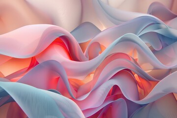 Fototapete - Soft, organic shapes merging into one another, AI generated