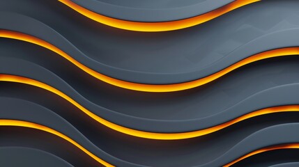 Abstract background with glowing orange wavy lines on dark surface