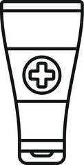 Poster - Simple line drawing of a tube, containing medical cream and showing the healthcare concept