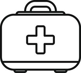 Canvas Print - This simple first aid kit icon represents medical equipment and emergency preparedness