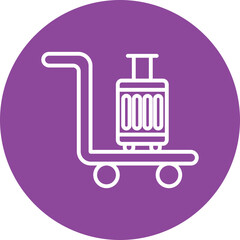 Wall Mural - Luggage Cart line circle icon