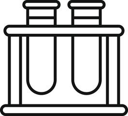 Poster - Two test tubes standing in a test tube rack being used for an experiment by a scientist in a laboratory