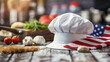 © Panisara - chef hat, Chefs work clothes, American flag