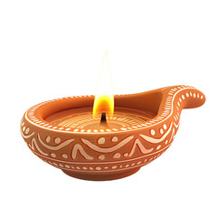 Wall Mural - Beautiful diya lamp isolated.