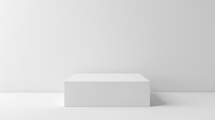 Aufkleber - white abstract studio stage podium background form - product placement display white step with spotlight and gray background, table stage for products and design geometrical forms white background
