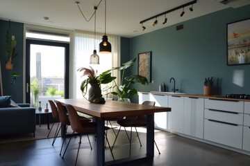 Wall Mural - Modern kitchen interior design in scandinavian style.