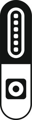 Poster - simple black and white icon of a digital thermometer