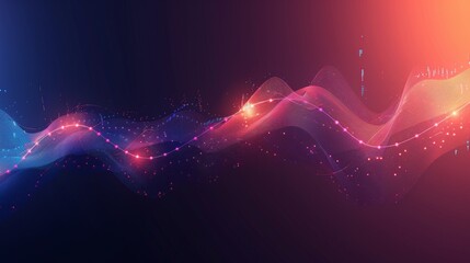 Poster - Futuristic colorful neon Lights vibrant gradient waves
